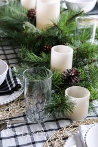 Christmas Table Setting In The Breakfast Nook by The Wood Grain Cottage