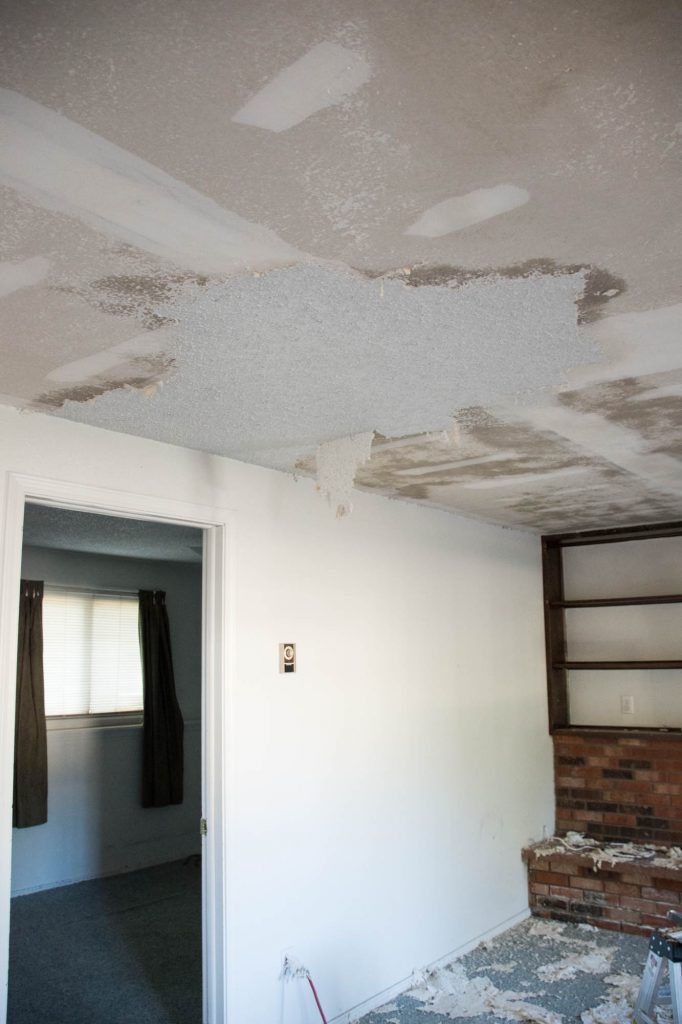 Scraping Popcorn Ceilings & Removing The Carpet by The Wood Grain Cottage