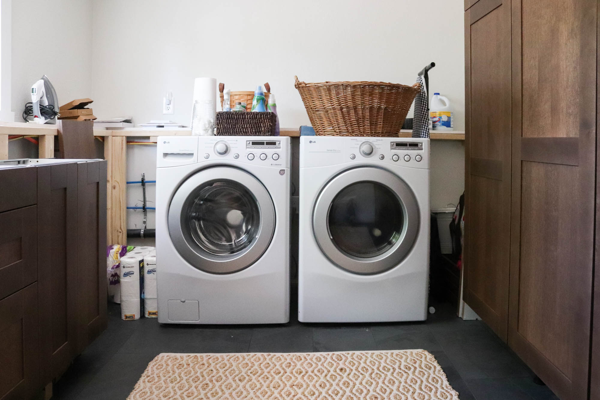 Painting The Laundry Room And Installing Cabinets by The Wood Grain Cottage