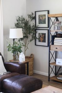 A picture of a living room corner showing where you can shop our home.