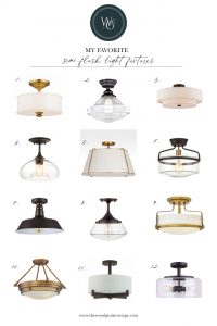 A collage of semi-flush light fixtures.