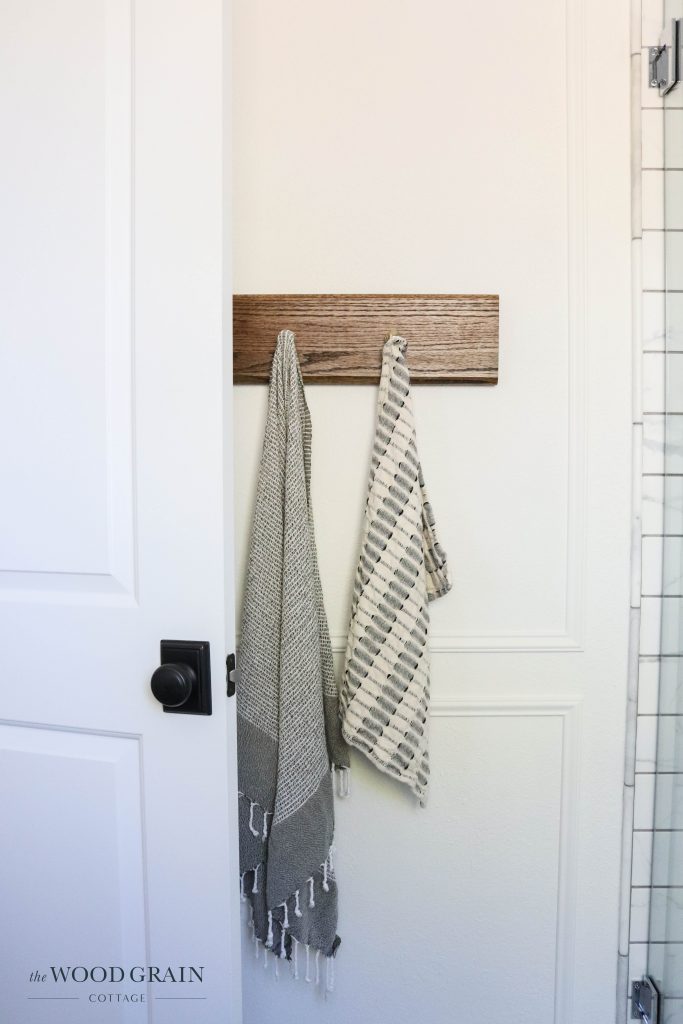A picture of the towel rack mounted on the wall.