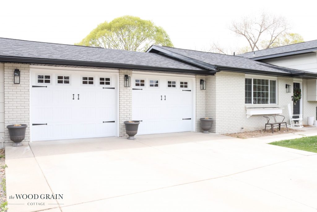 A picture of the new garage doors.