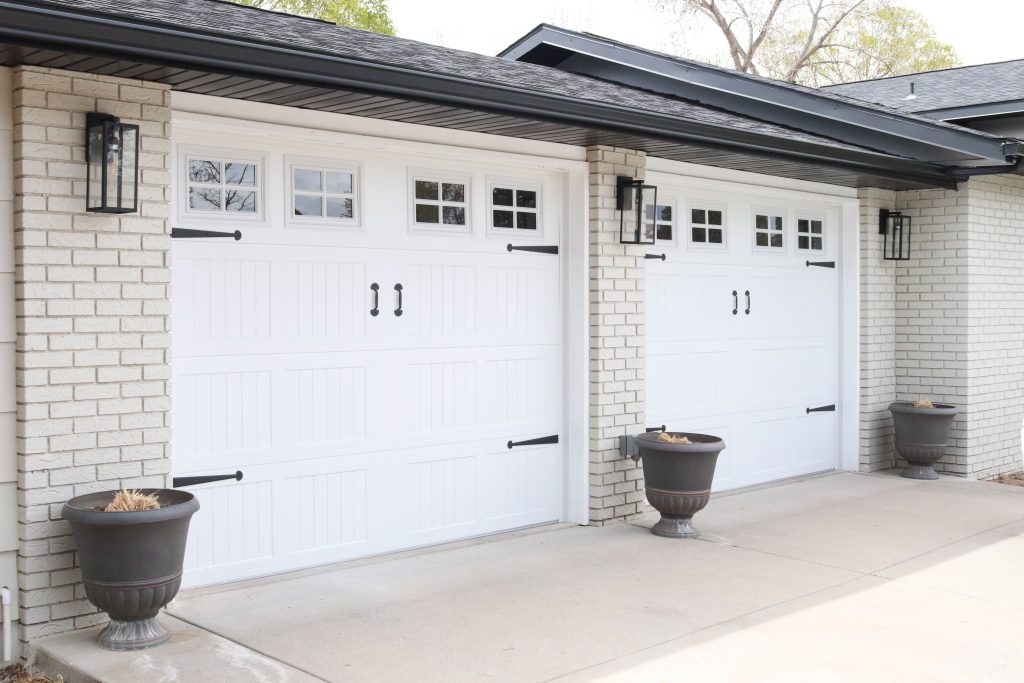 A picture of the new garage doors.