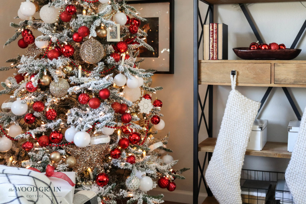 Red, White & Gold Christmas Tree - The Wood Grain Cottage