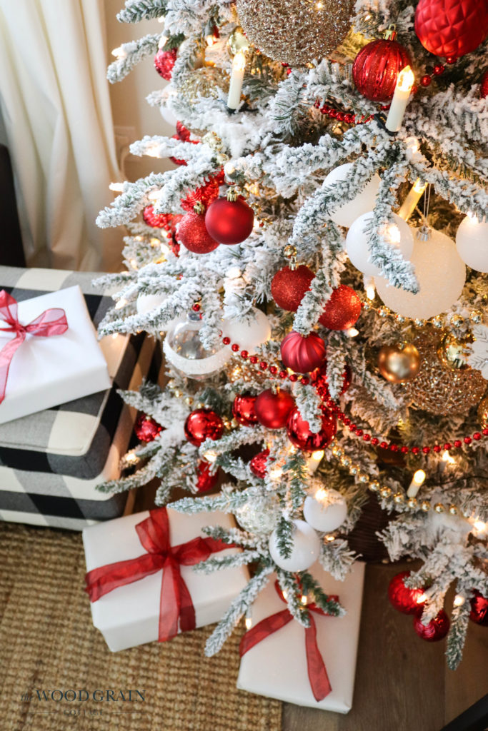 Red, White & Gold Christmas Tree - The Wood Grain Cottage