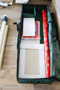 A picture of the wrapping organizer with boxes.