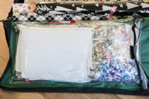 A picture of tissue paper in the organizer.
