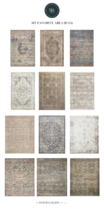 A collage image of my favorite area rugs.