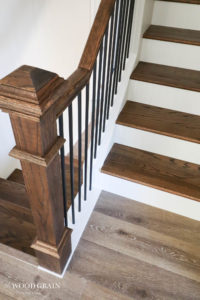 A picture of our finished stair handrail.