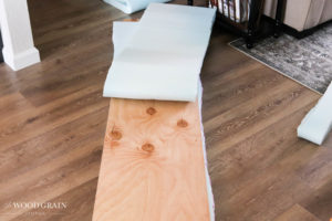 A picture of the foam cut to size.