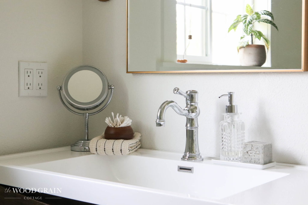 A picture of our vanity faucet. 