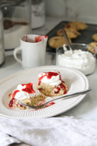 A picture of the gluten free strawberry shortcake scones.
