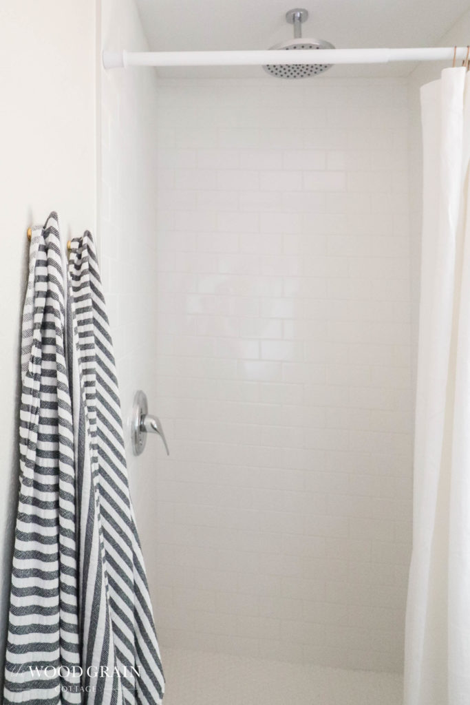 A picture of the finished shower.