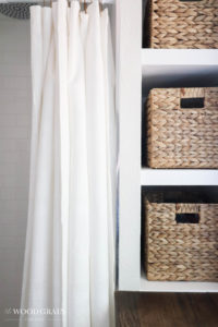 A picture of baskets in our cubbies downstairs.