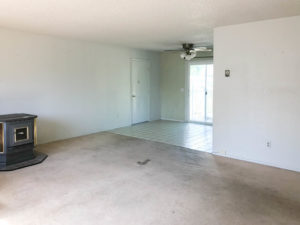 A picture of the living room when we bought the house.