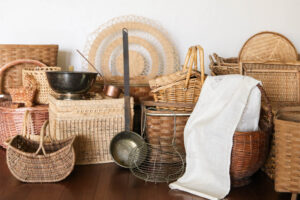 A picture of my large basket collection.